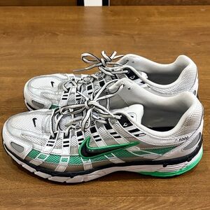 Nike P-6000 White and Green Running Shoes